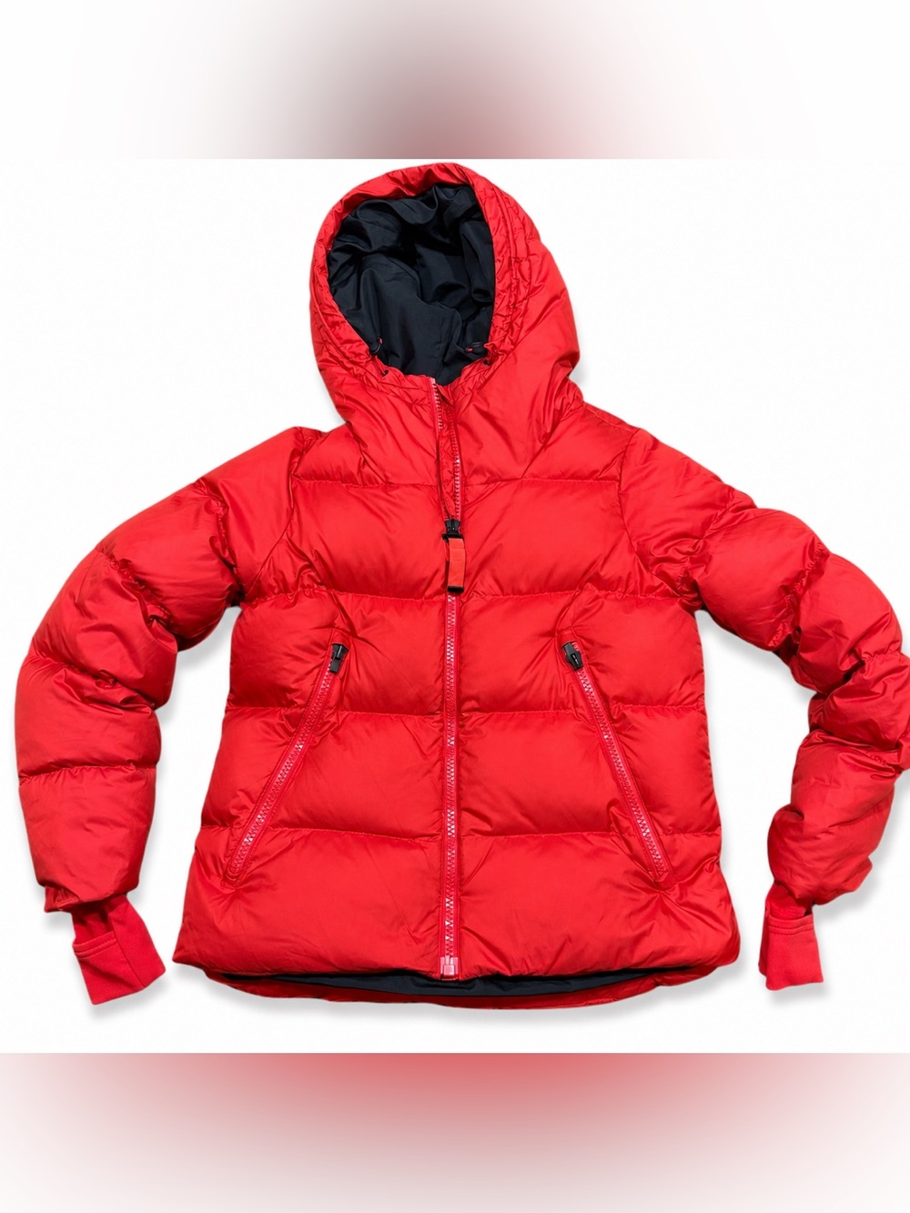 Athleta Red Goose Down Hooded Puffer Jacket XXS Winter Coat